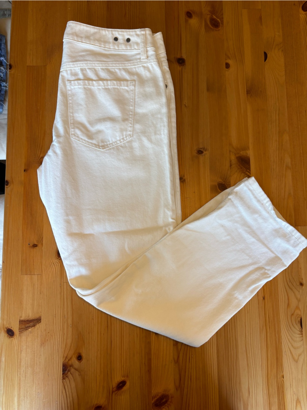 Cabi Jeans White Carpenter Utility Pants Size 4 Straight Leg